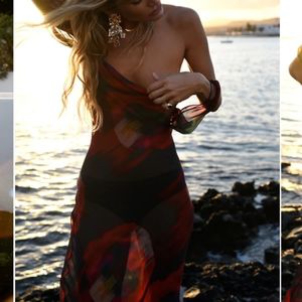 RAT AND BOA SZ S RED+BLACK MAXI DRESS